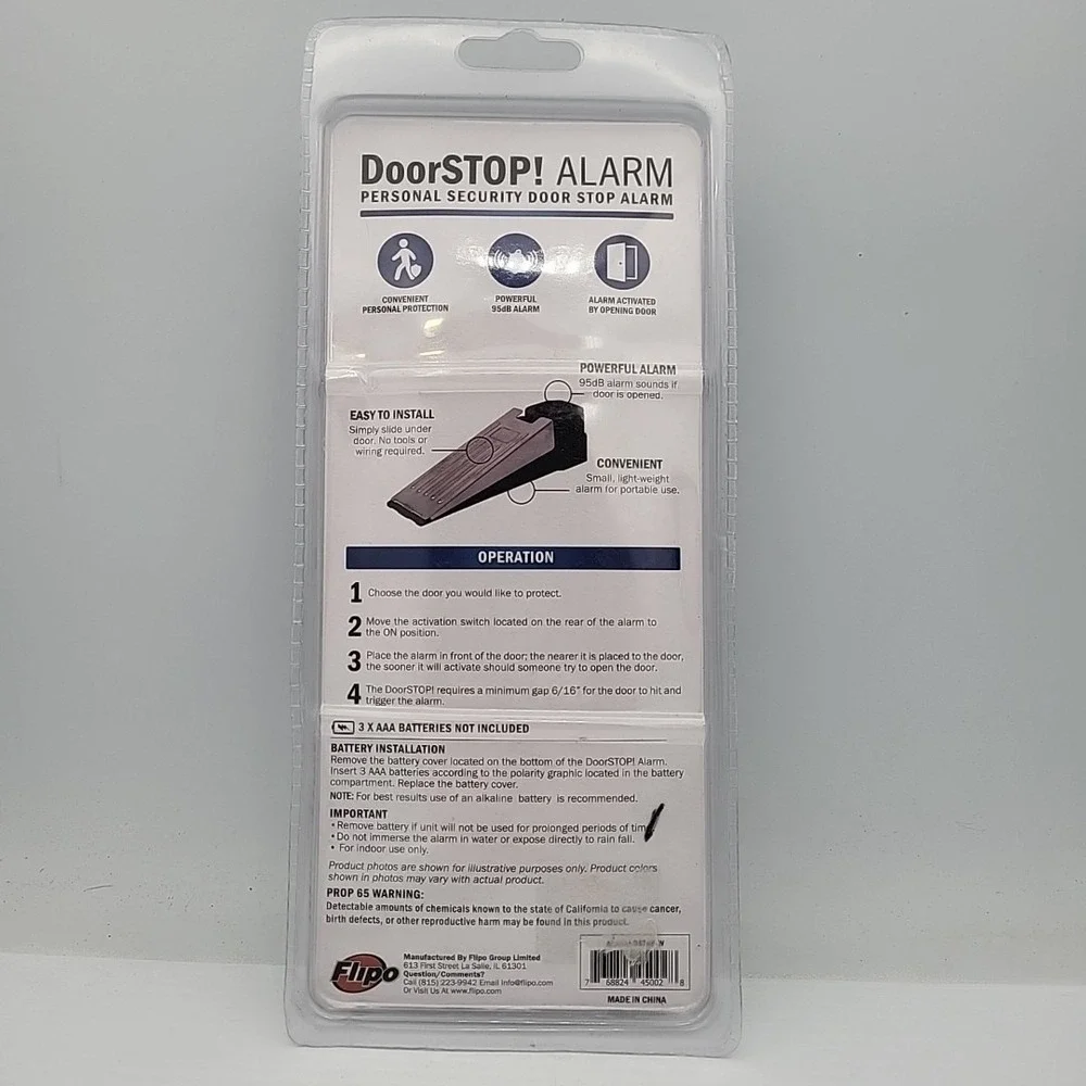 Flipo Personal Security Door Stop‎ Alarm NEW